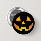 Kürbislaterne Creepy Pumpkin Face Halloween Button (Vorne & Hinten)