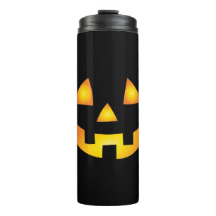 Kürbislaterne Creepy Pumpkin Face Halloween Thermosbecher