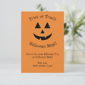 Kürbislaterne Einladung (Stehend Vorderseite)