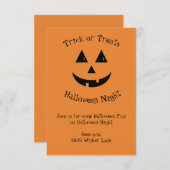 Kürbislaterne Einladung (Vorne/Hinten)