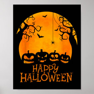 Kürbislaterne Face Happy Halloween Pumpkins Männer Poster