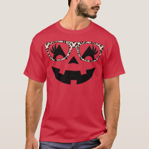 Kürbislaterne Face Pumpkin Eyelashes Halloween Le T-Shirt