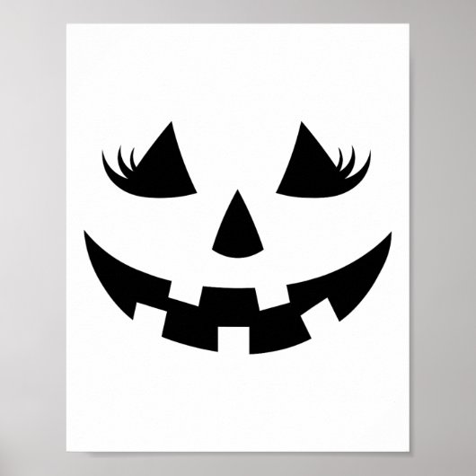 Kürbislaterne Face Pumpkin Eyelashes Halloween Poster (Vorne)