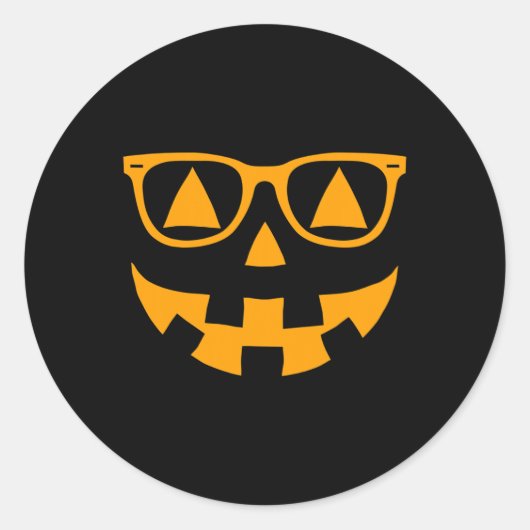 Kürbislaterne Face Sunglasses Brillen Halloween P Runder Aufkleber (Vorderseite)