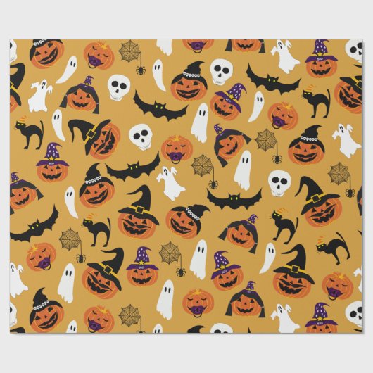 Kürbislaterne Geschenkpapier (Flach)