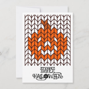 KÜRBISLATERNE GESTRICKT 4,5x6,25 Flache Halloween- Feiertagskarte
