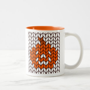 KÜRBISLATERNE GESTRICKT Orange Zweifarben-Tasse Zweifarbige Tasse