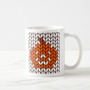 KÜRBISLATERNE GESTRICKT Weiße Tasse