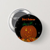 Kürbislaterne-glücklicher Halloween-Knopf Button (Vorne & Hinten)