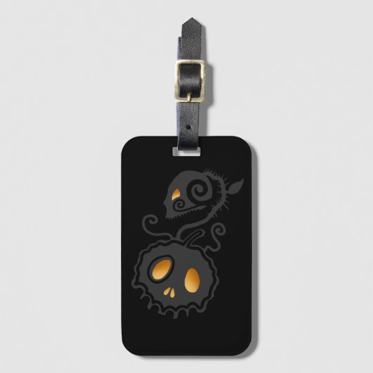 Kürbislaterne Glühen Gepäckanhänger (Vorderseite Vertikal)