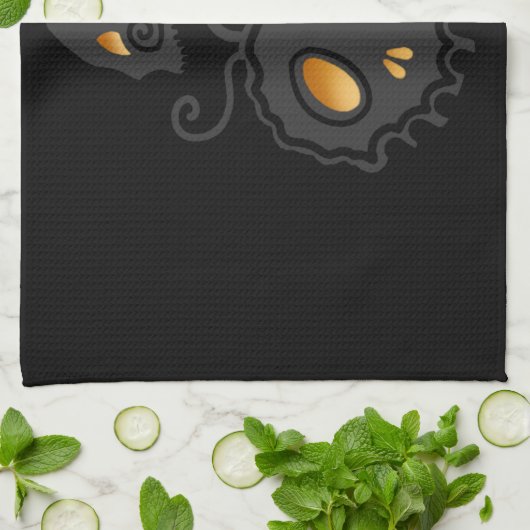 Kürbislaterne Glühen Geschirrtuch (Gefaltet)