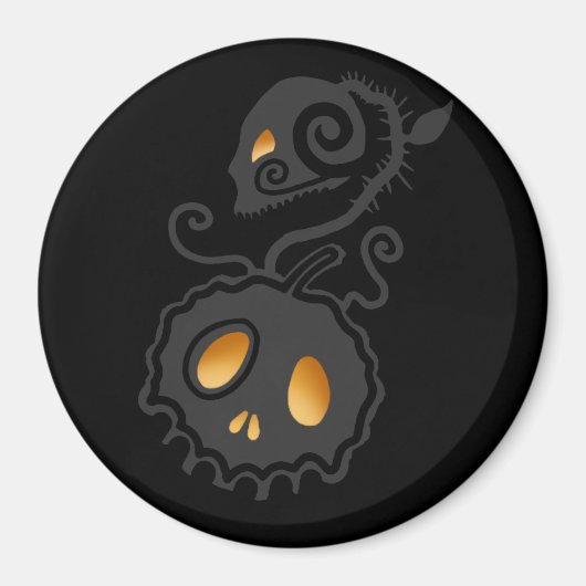 Kürbislaterne Glühen Magnet (Vorne)