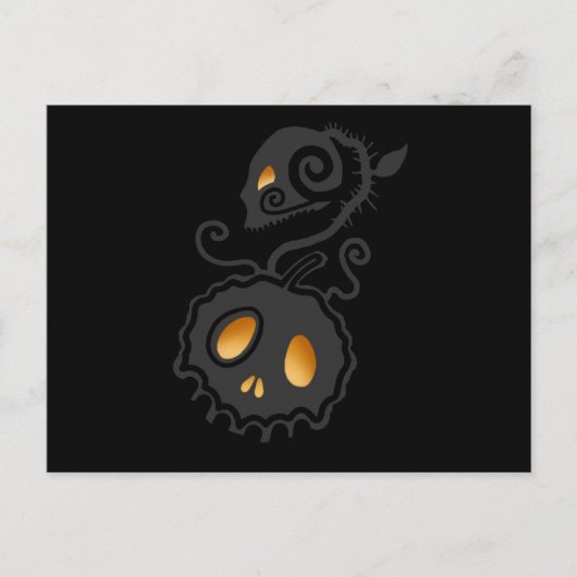 Kürbislaterne Glühen Postkarte (Vorderseite)