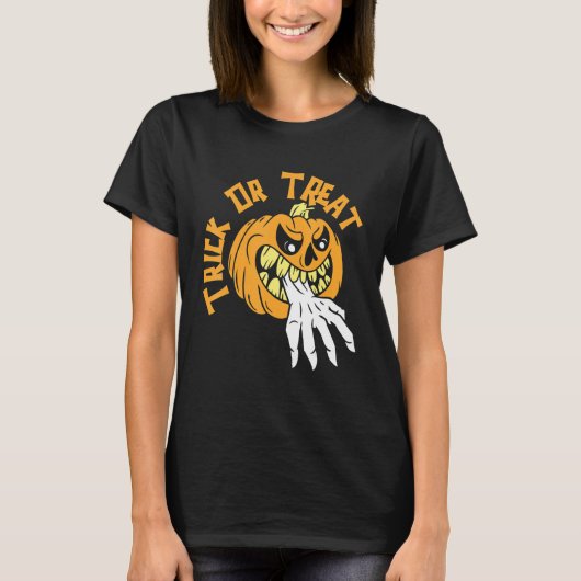 Kürbislaterne Halloween Costume Pumpkin Trick oder T-Shirt (Vorderseite)