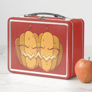 Kürbislaterne Halloween Design Metall Brotdose
