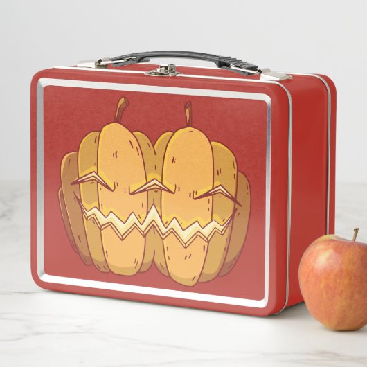 Kürbislaterne Halloween Design Metall Brotdose (Beispiel)