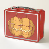 Kürbislaterne Halloween Design Metall Brotdose (Rückseite)