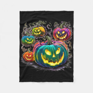 Kürbislaterne Halloween F Fleecedecke