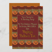 Kürbislaterne Halloween Geburtstag Einladung (Vorne/Hinten)