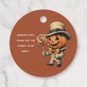 Kürbislaterne Halloween Gefallen Tags Geschenkanhänger (Rückseite)