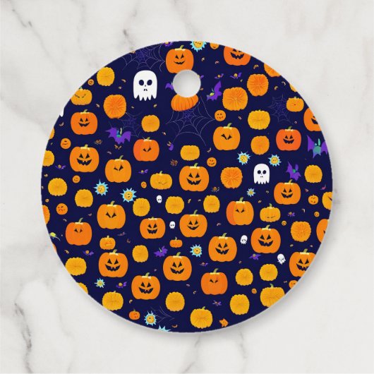 Kürbislaterne Halloween Geschenkanhänger (Rückseite)