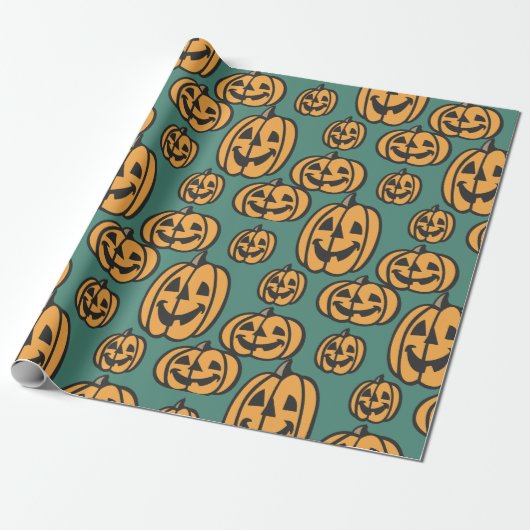 Kürbislaterne Halloween Geschenkpapier (Ungerollt)