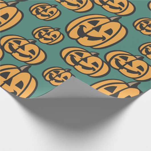 Kürbislaterne Halloween Geschenkpapier (Ecke)
