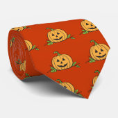 Kürbislaterne Halloween Krawatte (Gerollt)