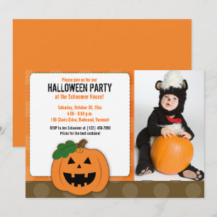 Kürbislaterne Halloween-Party Foto Einladung
