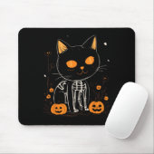 Kürbislaterne Halloween Spooky Kawaii Skeleton Ca Mousepad (Mit Mouse)