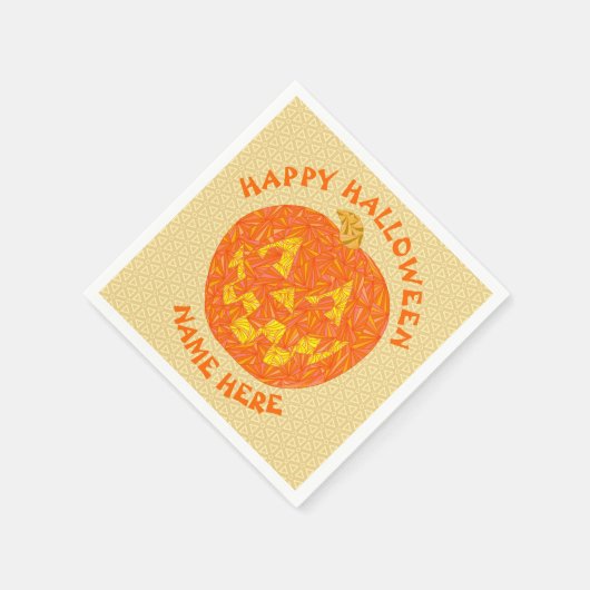 Kürbislaterne Halloween Trick oder Party behandeln Serviette (Ecke)