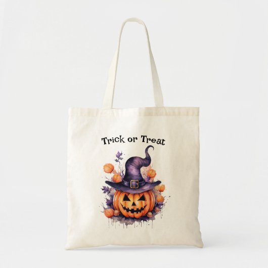 Kürbislaterne Halloween Trick oder Treat Tragetasche (Vorne)