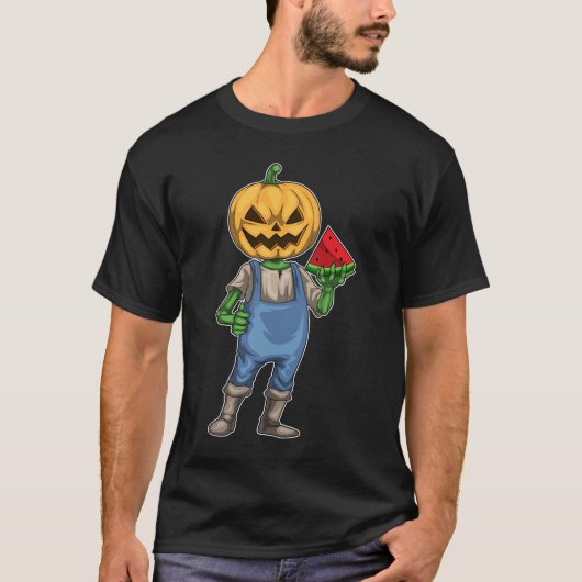Kürbislaterne Halloween Watermelon T-Shirt (Vorderseite)