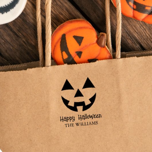 KÜRBISLATERNE HAPPY HALLOWEEN FAMILIENNAME PERMASTEMPEL