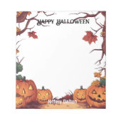 Kürbislaterne Happy Halloween Notizblock (Vorderseite)