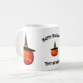 Kürbislaterne Hexenhut Halloween Personalisiert Kaffeetasse (Vorderseite Links)