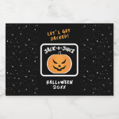 Kürbislaterne Juice Halloween Pumpkin Pun Joke Alkoholflaschenetikett (Einzelnes Label)