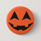 Kürbislaterne-Kürbis-Gesichts-Halloween-Knopf Button (Vorderseite)