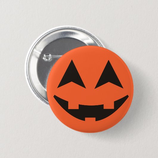 Kürbislaterne-Kürbis-Gesichts-Halloween-Knopf Button (Vorne & Hinten)