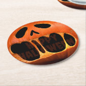 Kürbislaterne Kürbis Halloween-Party Runder Pappuntersetzer (Angewinkelt)