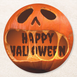 Kürbislaterne Kürbis Halloween-Party Runder Pappuntersetzer