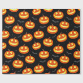 Kürbislaterne lächelt Pumpkins und Fledermäuse Hal Geschenkpapier (Flach)