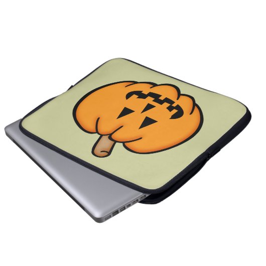 Kürbislaterne Laptopschutzhülle (Vorne Knopf)