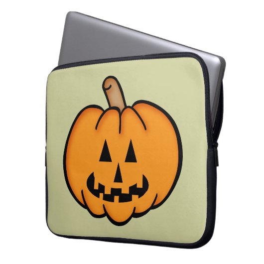 Kürbislaterne Laptopschutzhülle (Vorderseite Links)