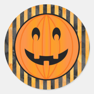 Kürbislaterne mit Halloween Stripes Stickers