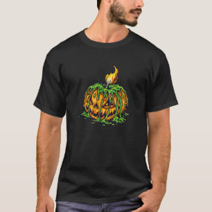 Kürbislaterne Monster Candle Halloween-Party Pump T-Shirt