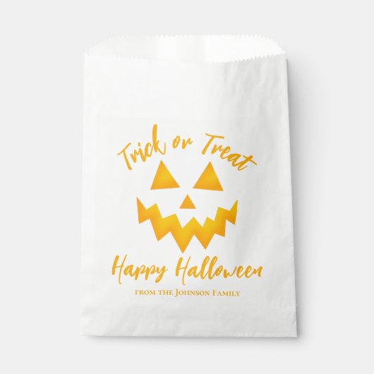 Kürbislaterne Orange Halloween Geschenktütchen (Vorderseite)