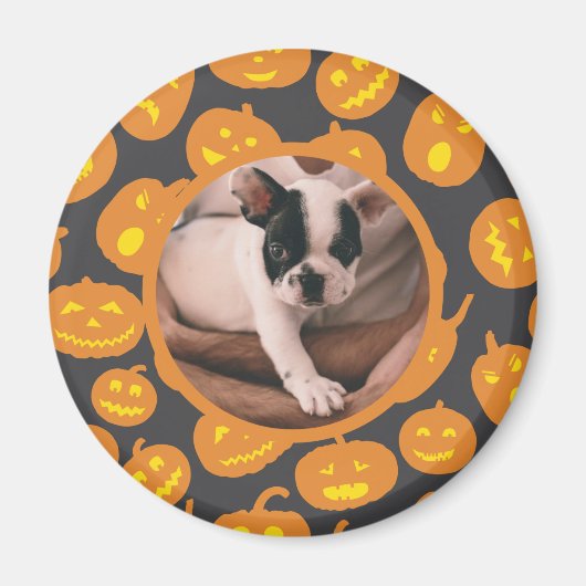 Kürbislaterne Pattern Pumpkins mit Pet-Foto Magnet (Vorne)