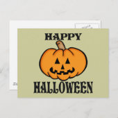 Kürbislaterne Postkarte (Vorne/Hinten)