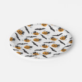 Kürbislaterne Pumpkin Bat Halloween Black Orange Pappteller (Schrägansicht)